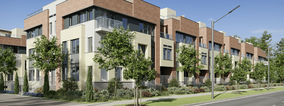 Exterior rendering of The Towns at York Mills & Leslie.